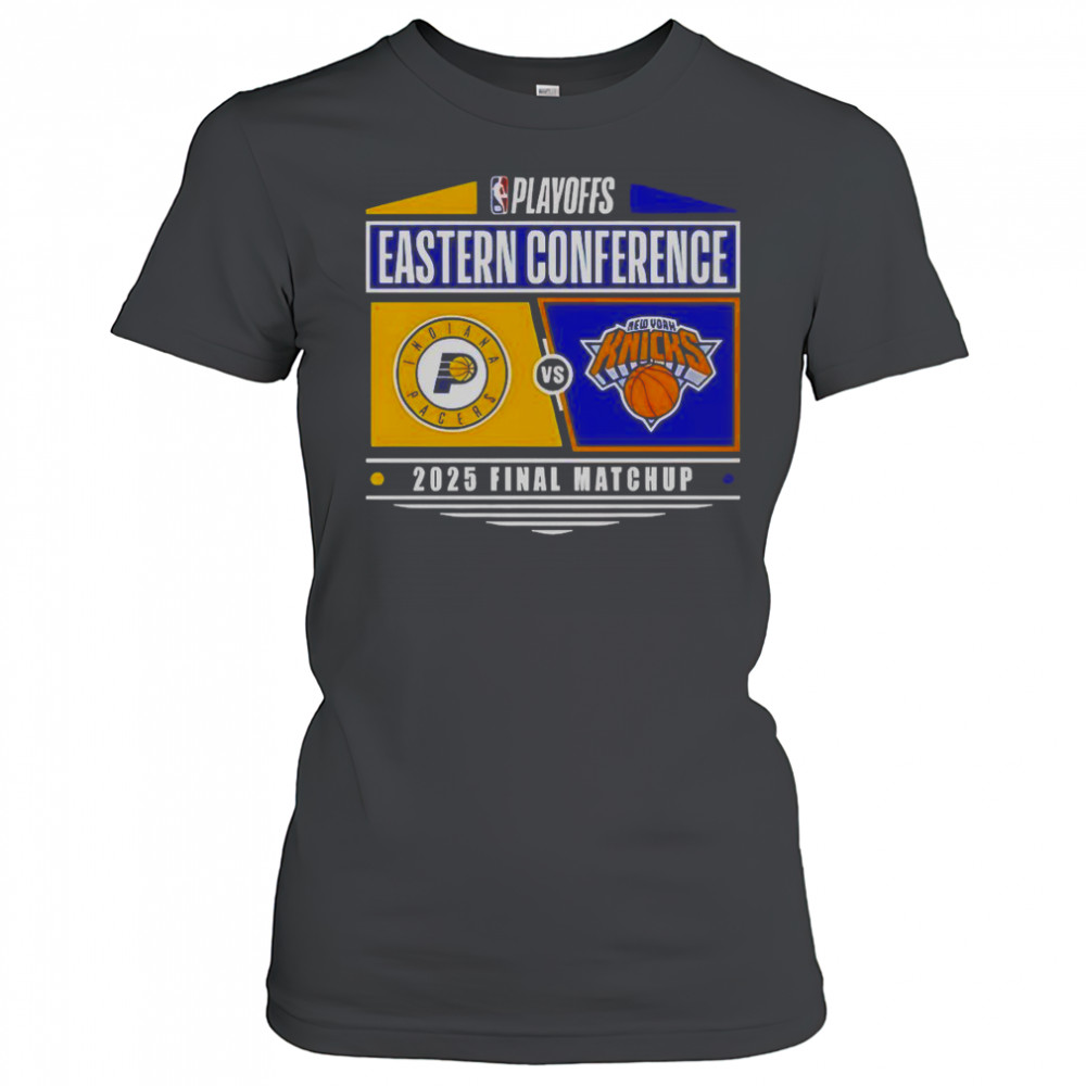 Indiana Pacers Vs New York Knicks 2025 Eastern Conference Finals NBA Playoffs Matchup T-Shirt Women's T-shirt