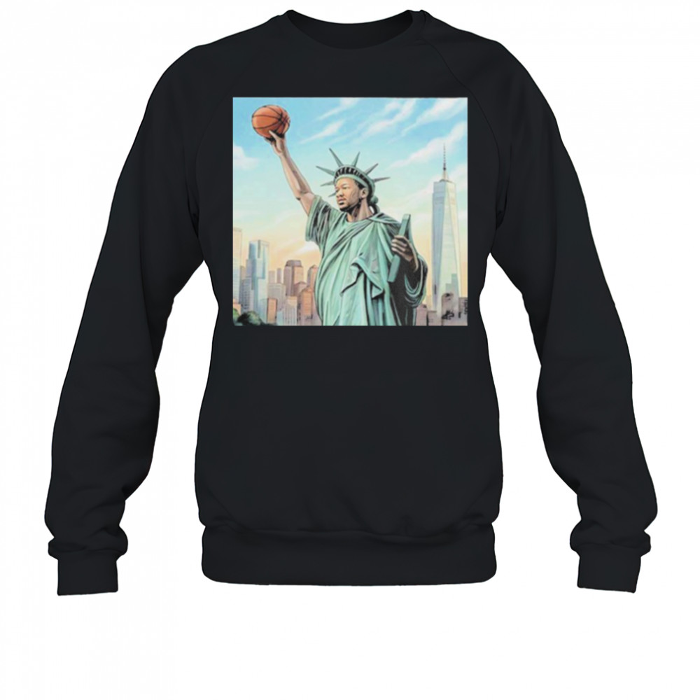 Jalen Brunson New York Knicks Statue Of Liberty Cover Nike Kobe 6 PE’s NBA 2025 T shirts Sweatshirt
