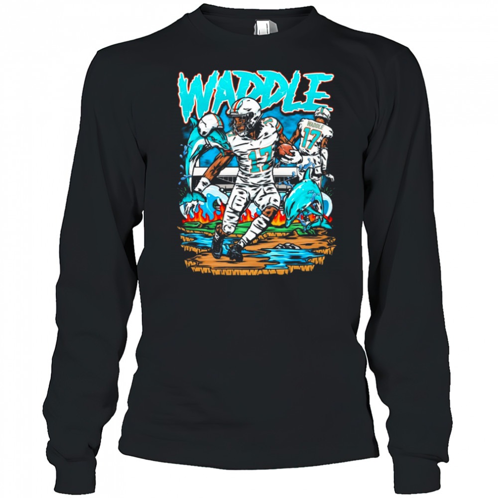 Jaylen Waddle Miami Dolphins NFL Planet Euphoria Art 2025 t-shirt Long Sleeved
