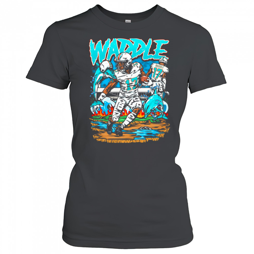 Jaylen Waddle Miami Dolphins NFL Planet Euphoria Art 2025 t-shirt Women's T-shirt