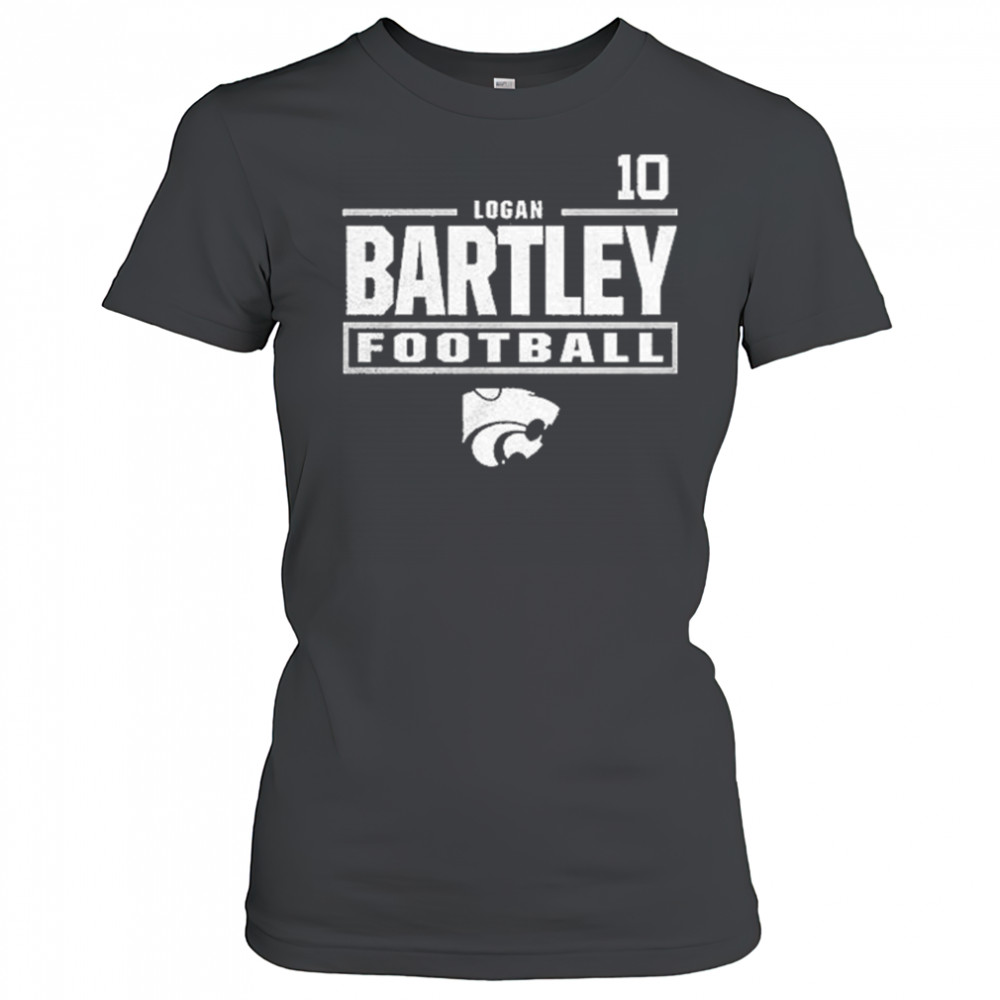 Logan Bartley Kansas State Wildcats Nil Stacked Box Player Special Shirt Women's T-shirt