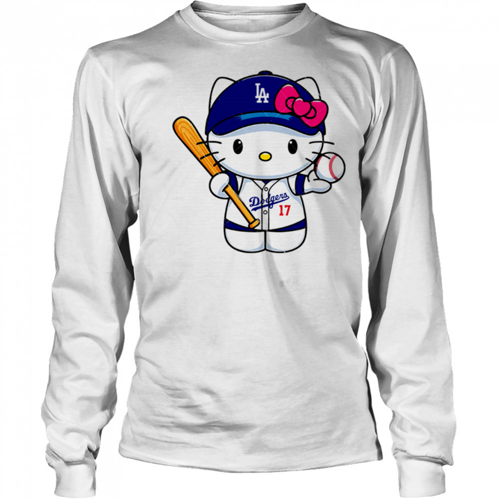 Los Angeles Dodgers Hello Kitty Hello Kitty Baseball shirt Long Sleeved