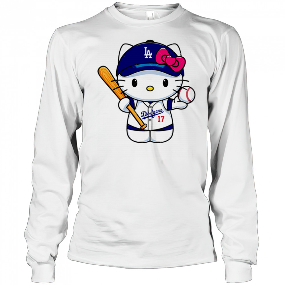 Los Angeles Dodgers Hello Kitty Hello Kitty Baseball shirt Long Sleeved
