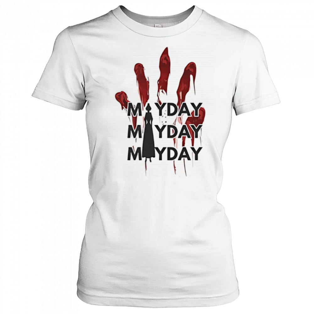 Mayday mayday mayday red handprint resist shirt Women's T-shirt