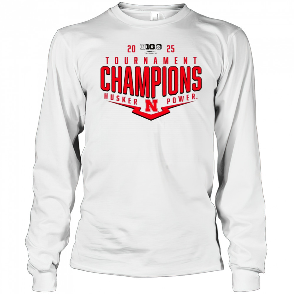 Nebraska Huskers NCAA Big Ten Baseball Conference 2025 Tournament Champions Playoff Pitch Power t-shirt Long Sleeved