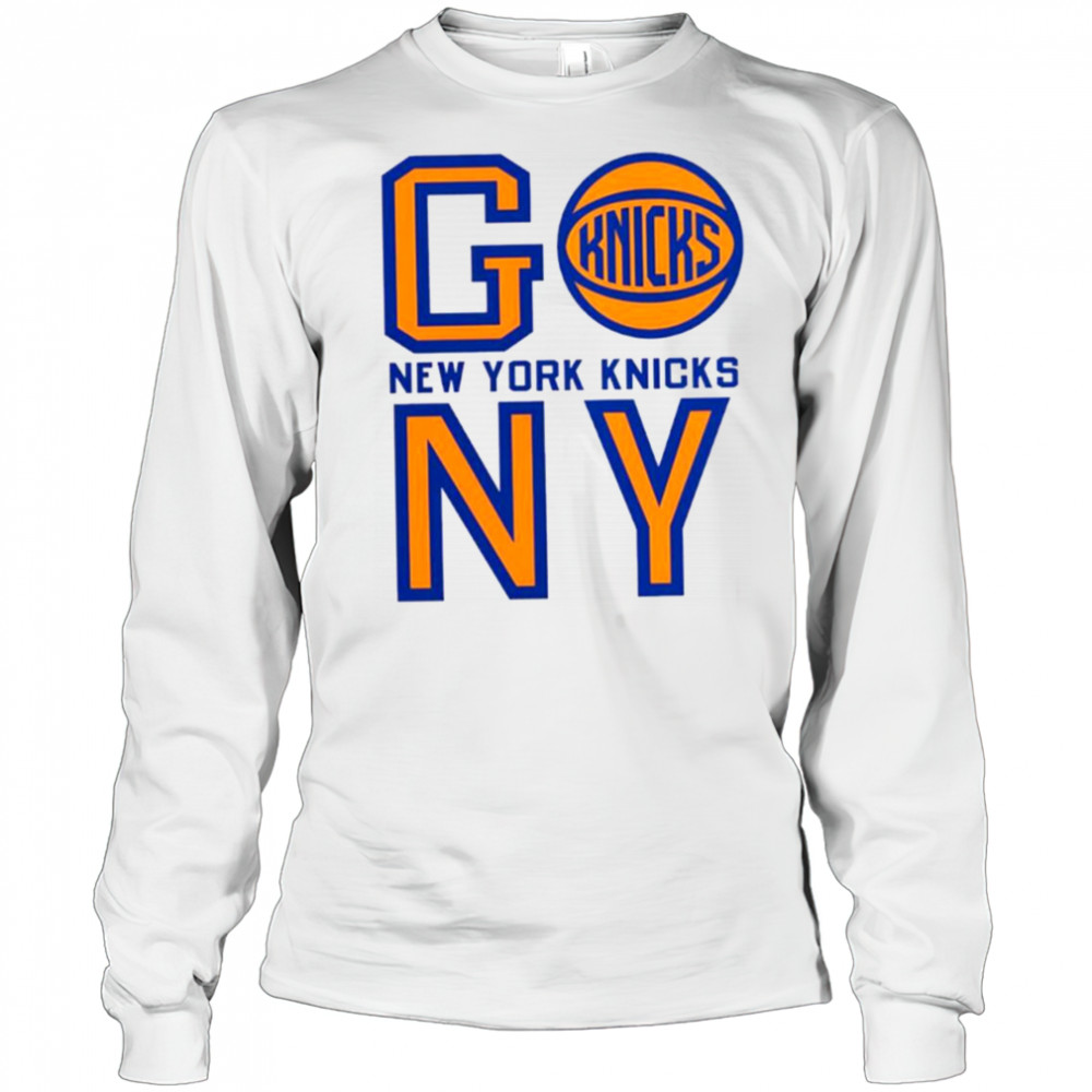New York Knicks basketball go NY logo T shirt Long Sleeved