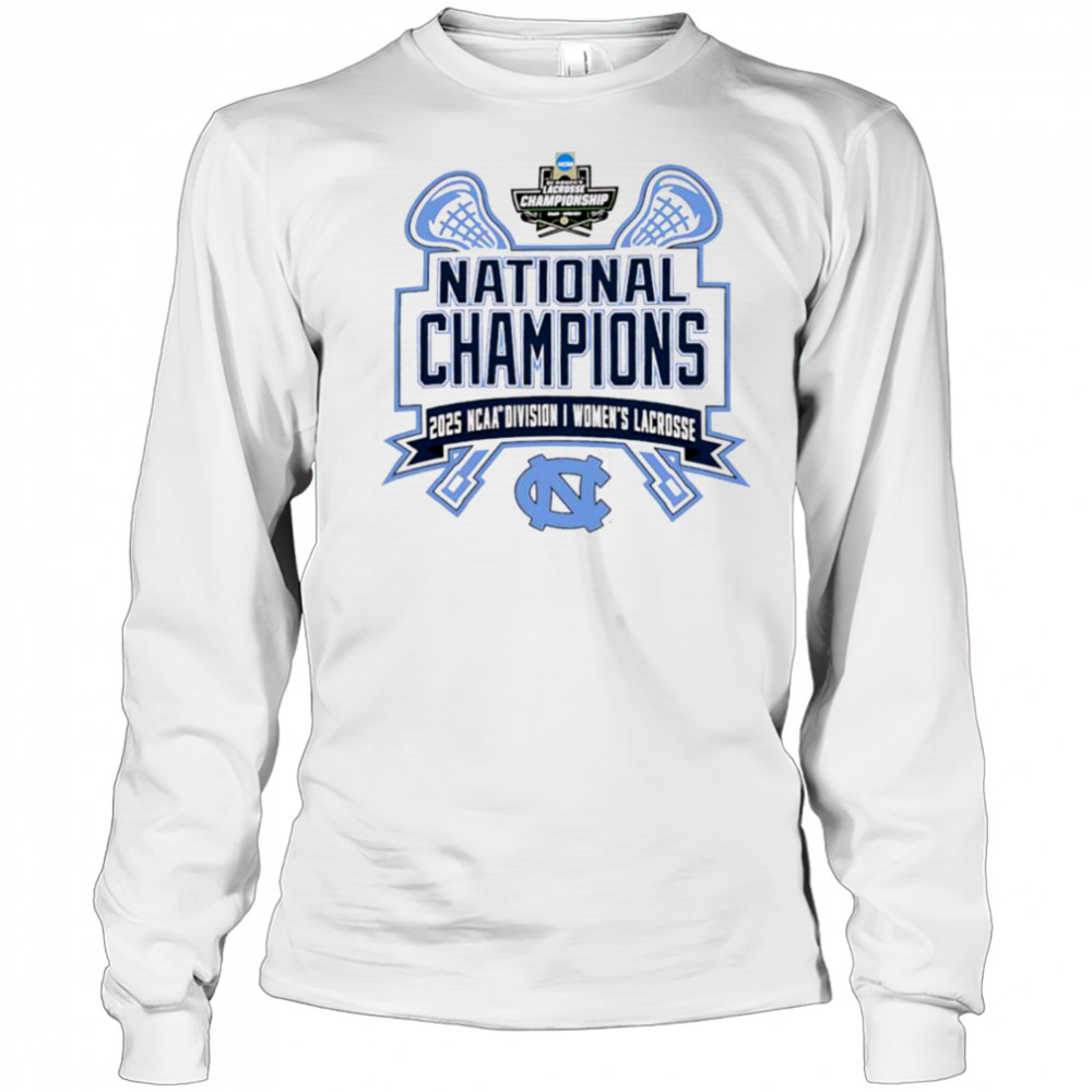 North Carolina Tar Heels National Champions 2025 NCAA DI women’s Lacrosse logo T shirt Long Sleeved
