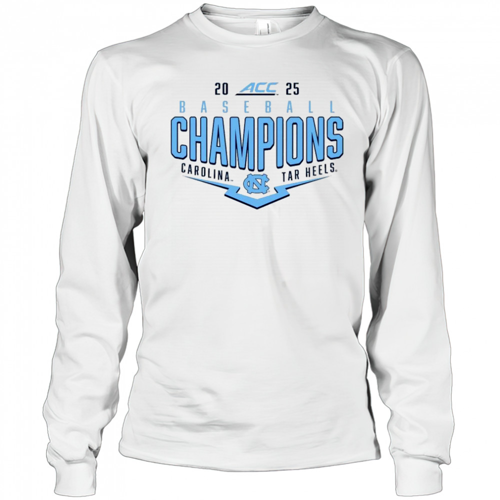 North Carolina Tar Heels NCAA ACC 2025 Baseball Conference Tournament Champions Playoff Pitch t-shirt Long Sleeved