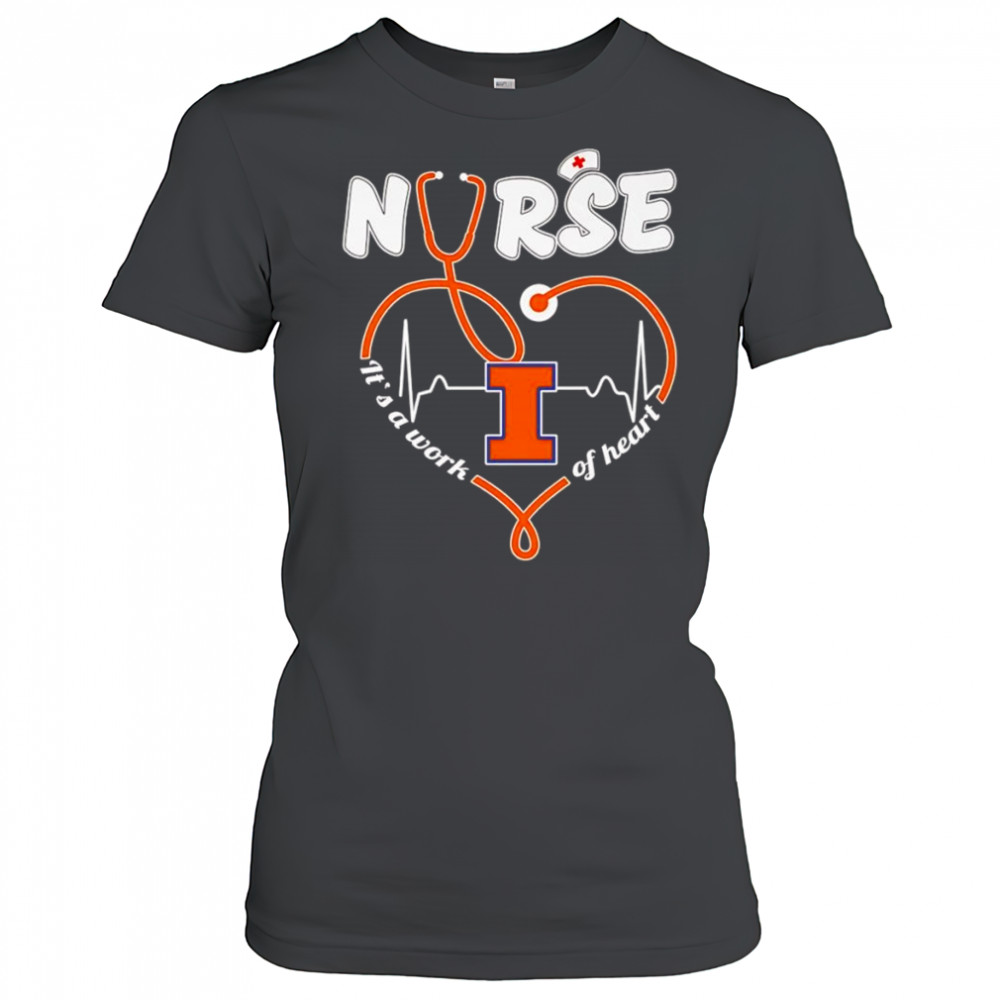 Nurse it’s a work of heart Illinois Fighting Illini shirt Women's T-shirt