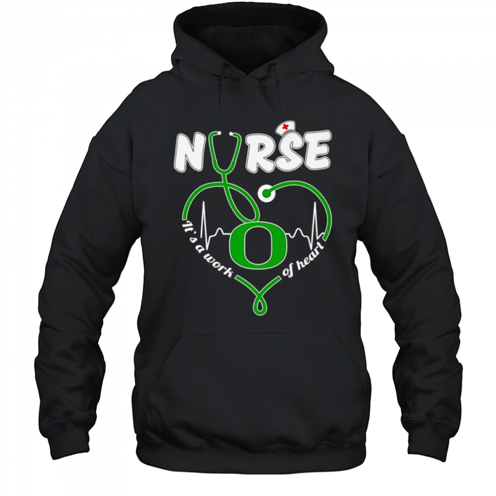 Nurse it’s a work of heart Oregon Ducks heartbeat shirt Hoodie