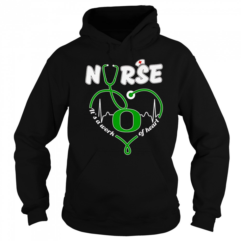 Nurse it’s a work of heart Oregon Ducks heartbeat shirt Sweatshirt