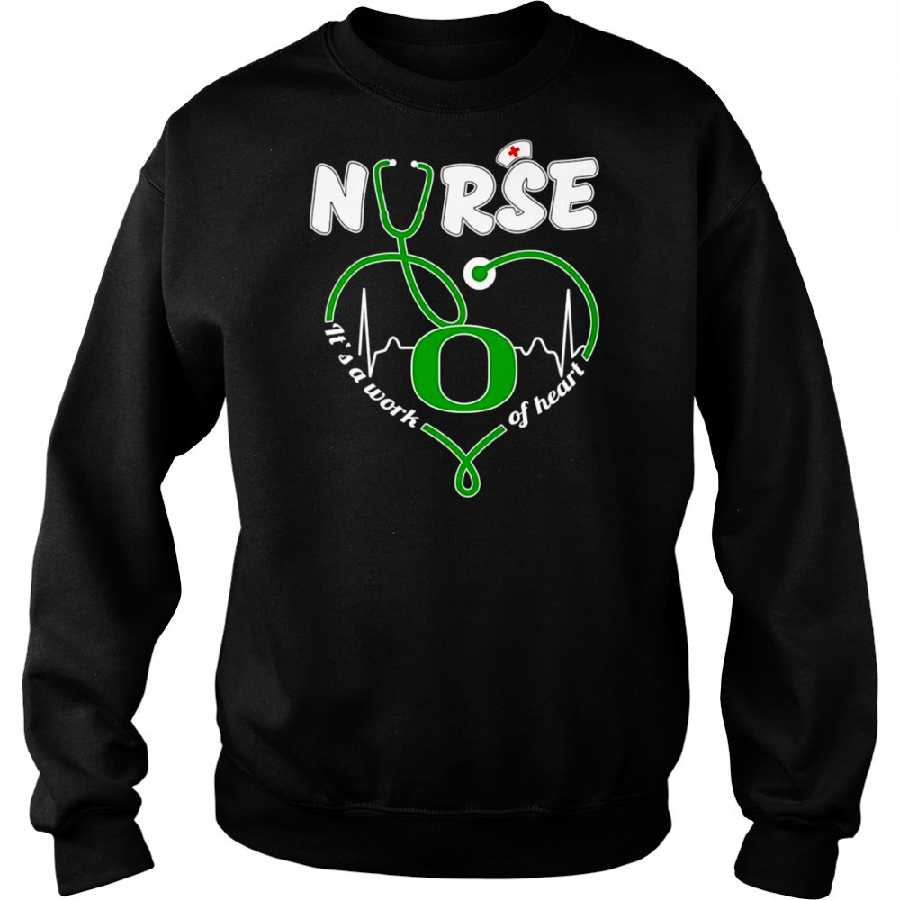 Nurse it’s a work of heart Oregon Ducks heartbeat shirt Hoodie