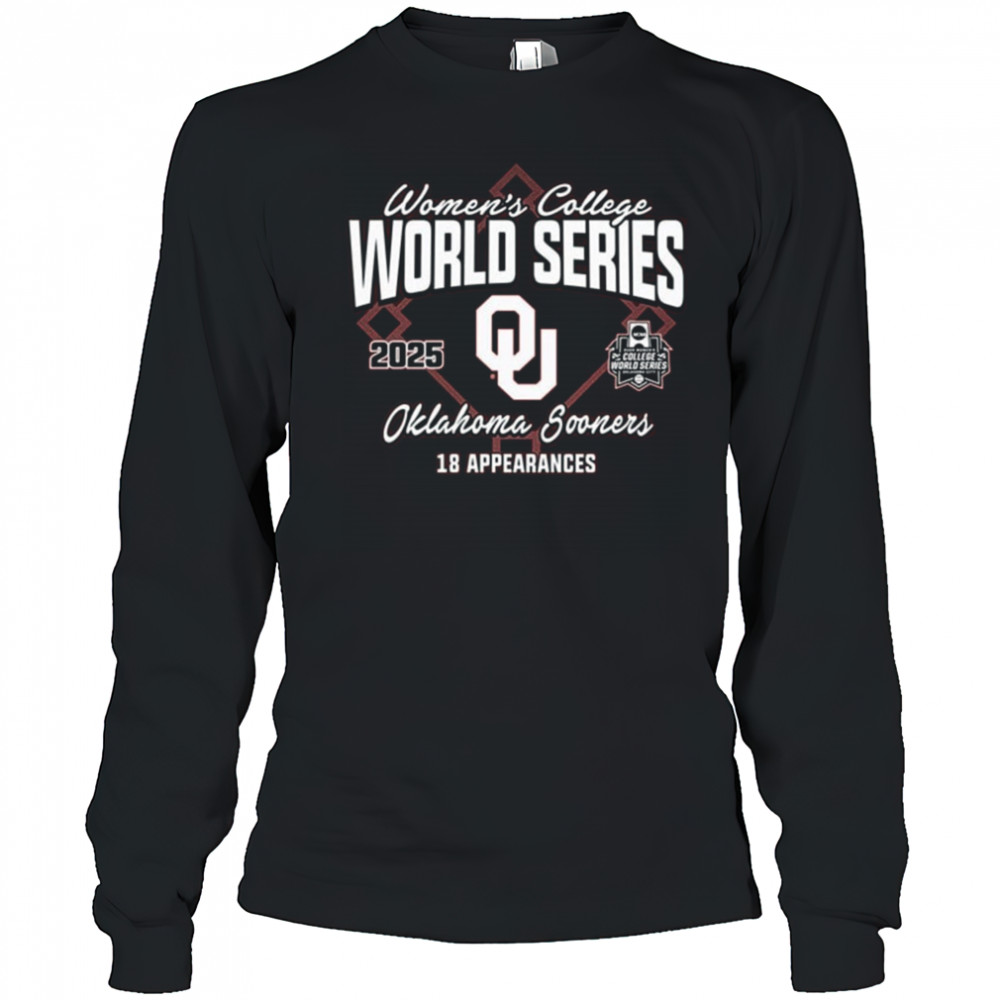 Oklahoma Sooners Crimson Women’s College World Series Bound 18 Appearances 2025 t-shirt Long Sleeved