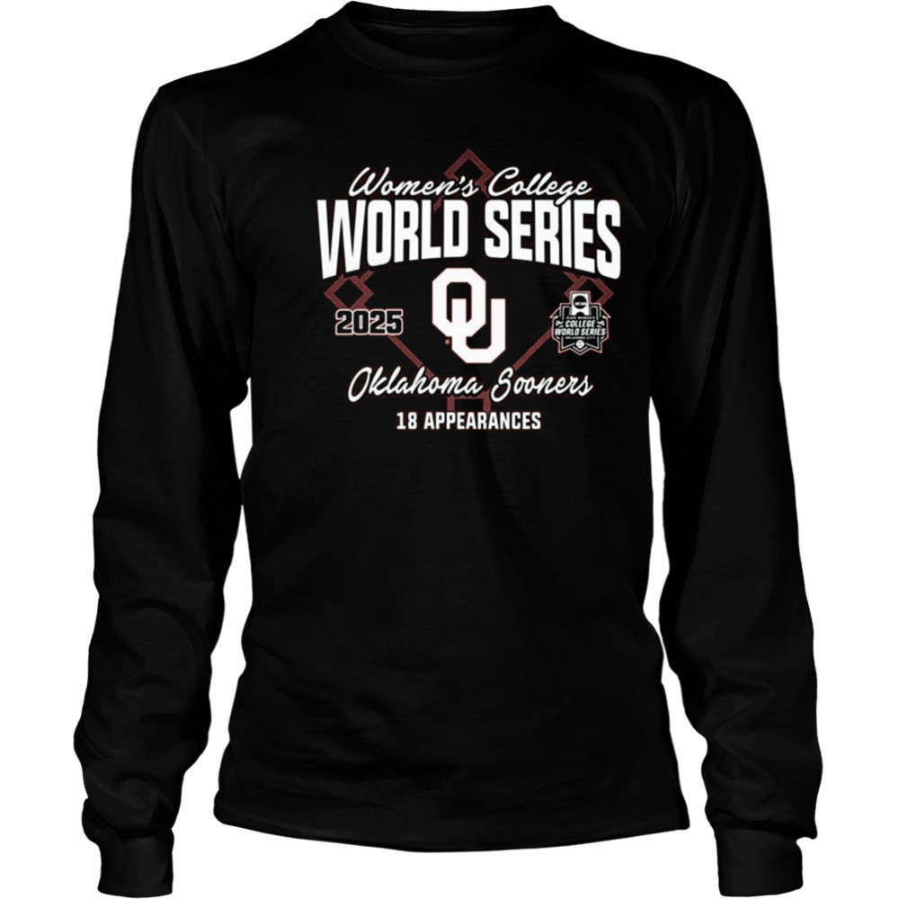 Oklahoma Sooners Crimson Women’s College World Series Bound 18 Appearances 2025 t-shirt Long Sleeved