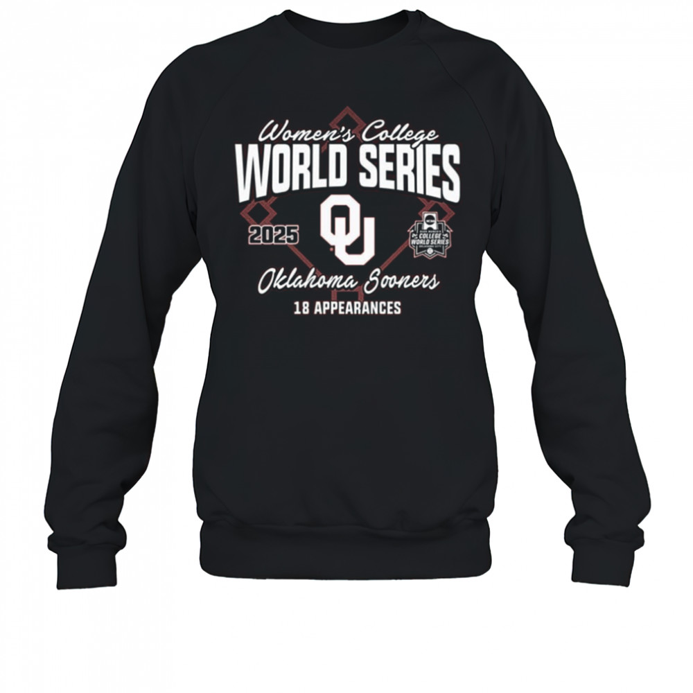 Oklahoma Sooners Crimson Women’s College World Series Bound 18 Appearances 2025 t-shirt Sweatshirt