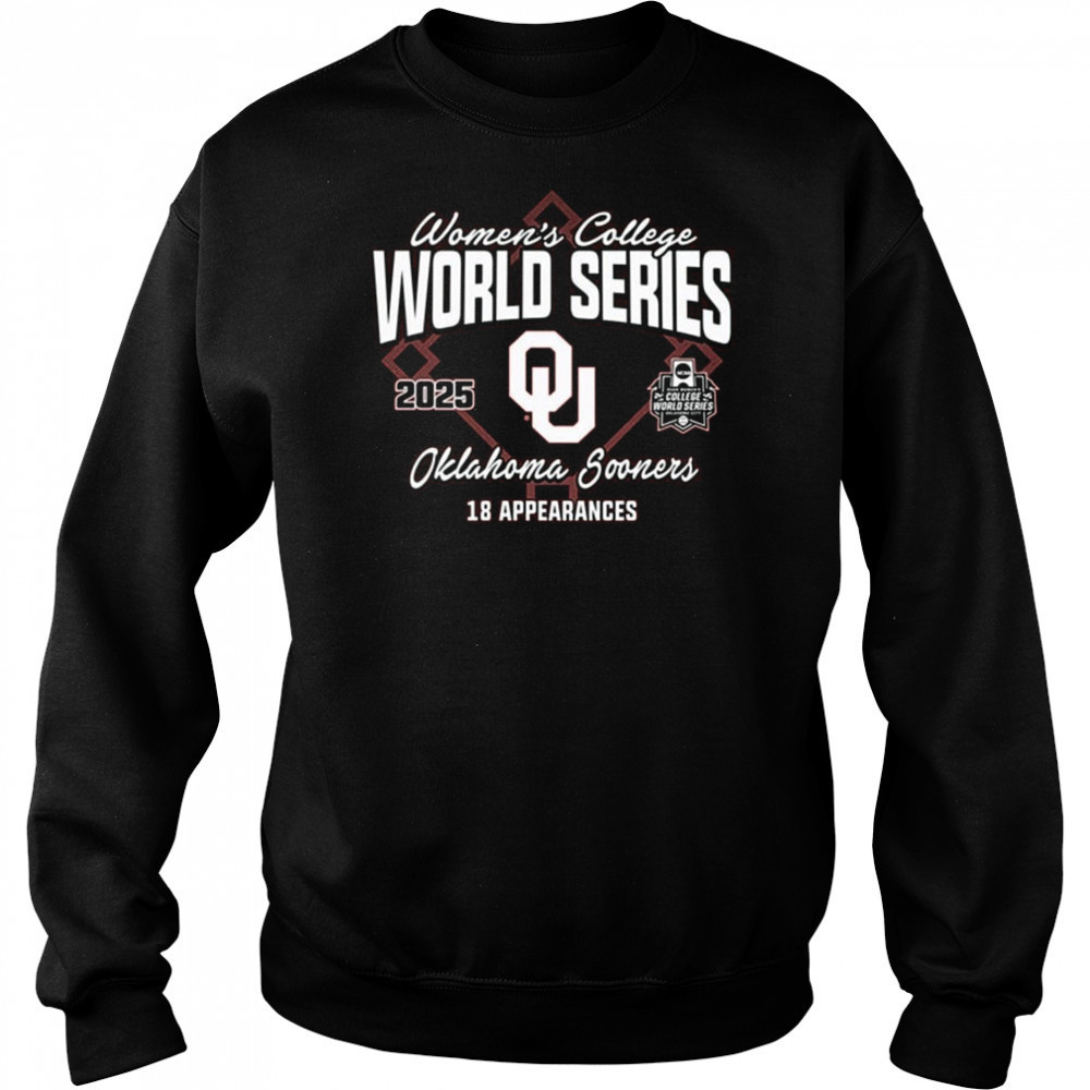 Oklahoma Sooners Crimson Women’s College World Series Bound 18 Appearances 2025 t-shirt Hoodie