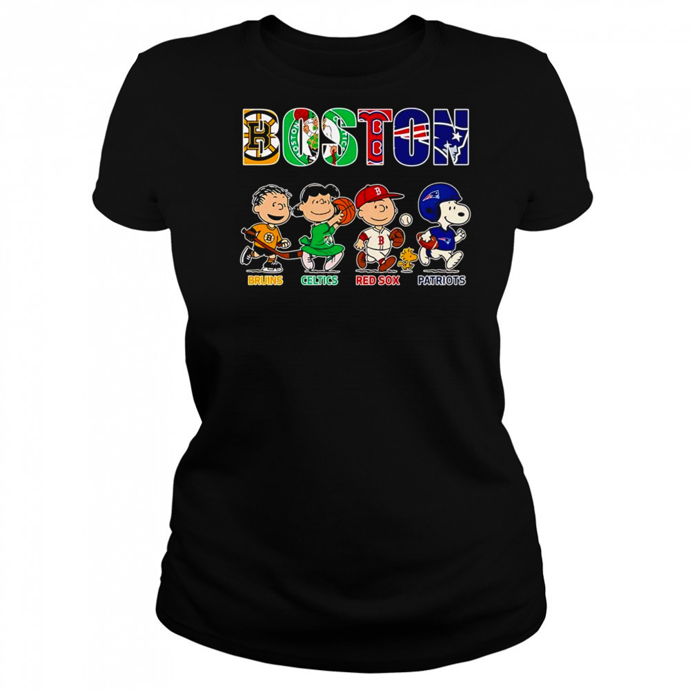 Peanuts Boston Bruins Celtics Red Sox Patriots shirt Women's T-shirt