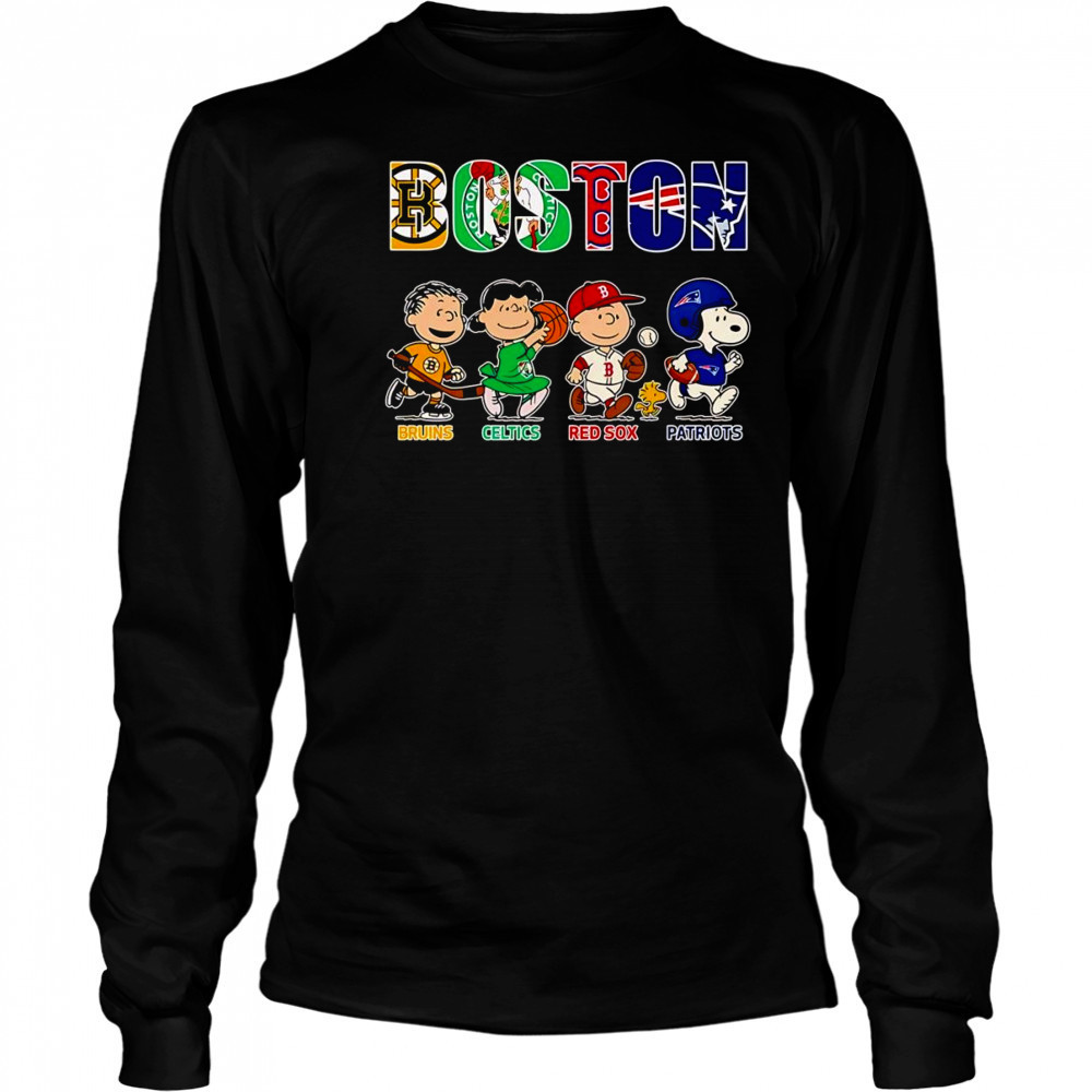 Peanuts Boston Bruins Celtics Red Sox Patriots shirt Long Sleeved