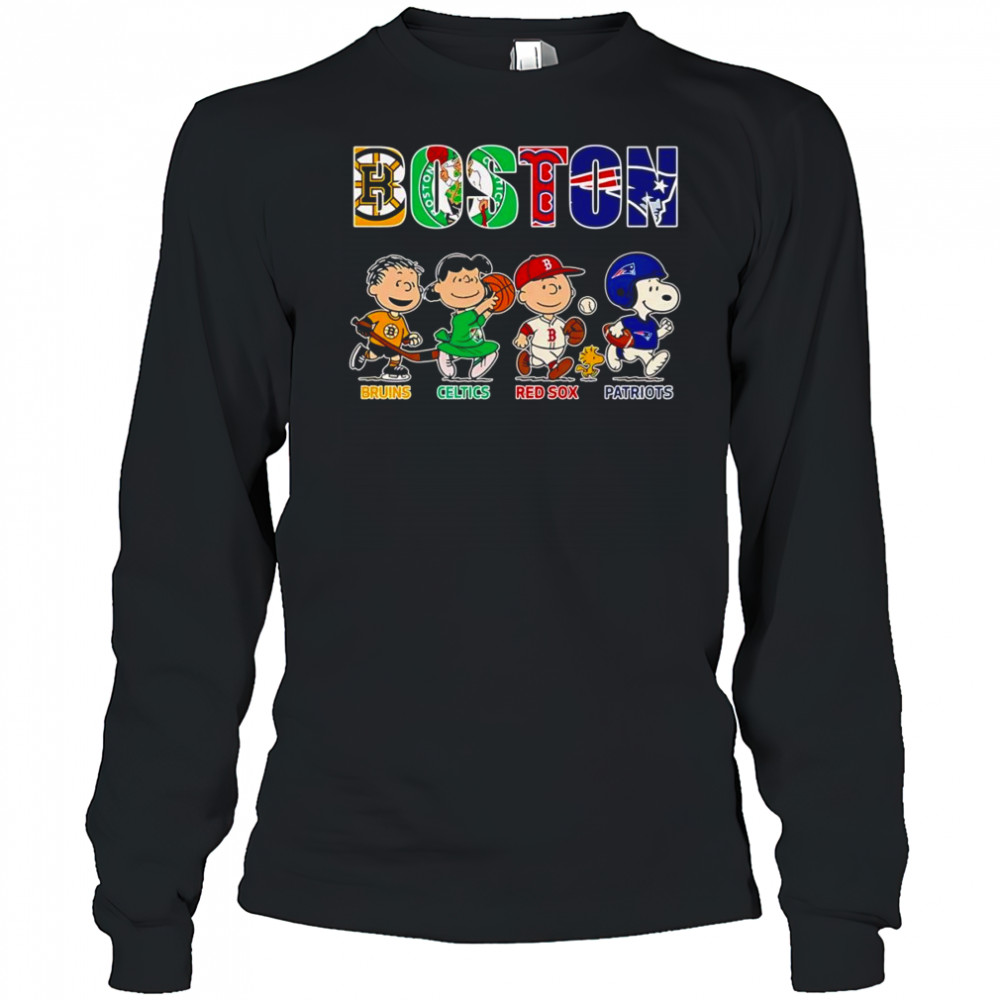 Peanuts Boston Bruins Celtics Red Sox Patriots shirt Long Sleeved