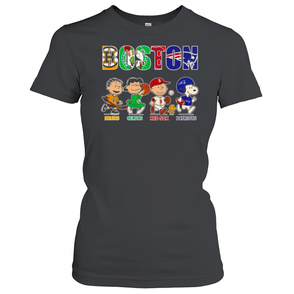 Peanuts Boston Bruins Celtics Red Sox Patriots shirt Women's T-shirt