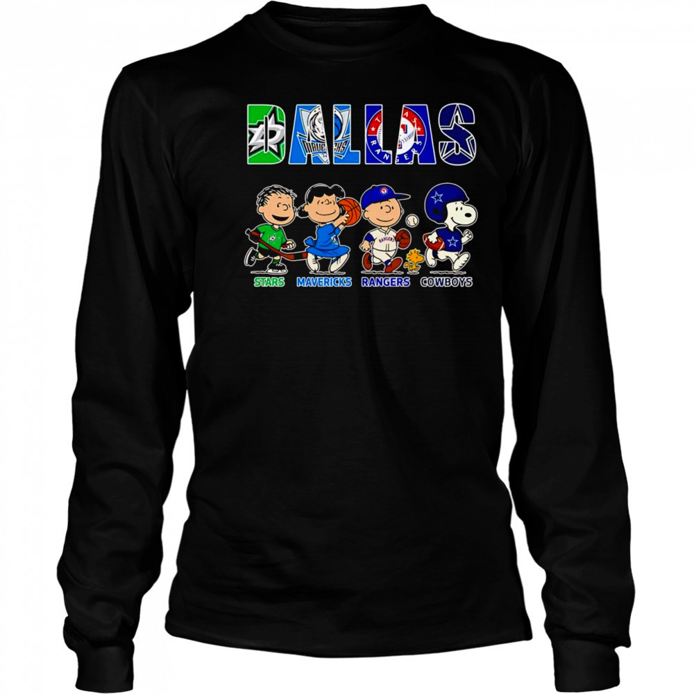 Peanuts Dallas Stars Mavericks Rangers Cowboys shirt Long Sleeved