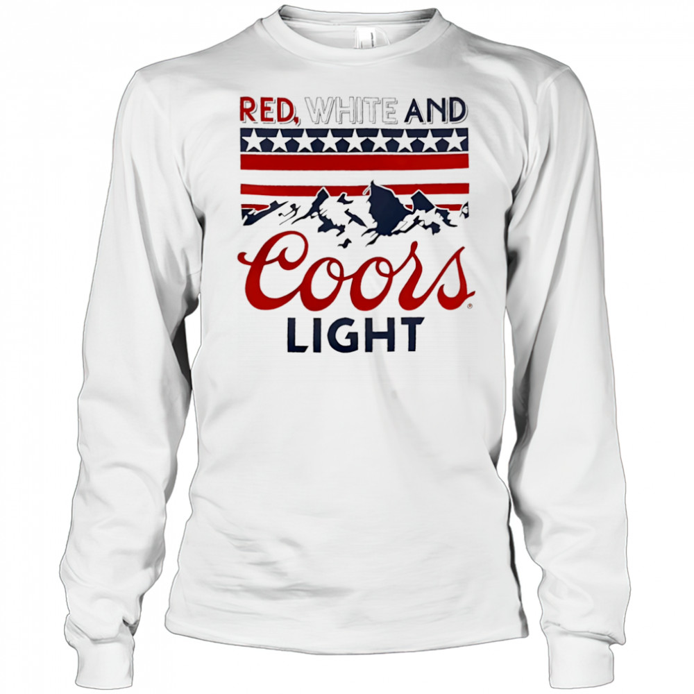 Red White And Coors Light shirt Long Sleeved