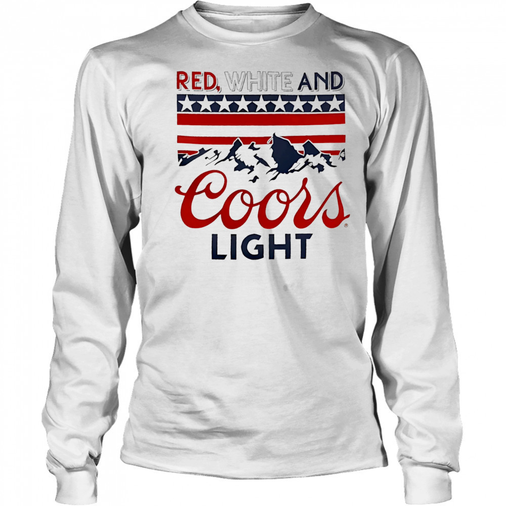 Red White And Coors Light shirt Long Sleeved