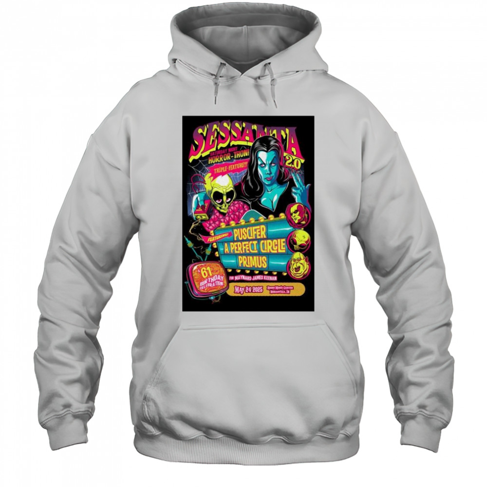 Sessanta V 2.0 Primus Puscifer & A Perfect Circle Ruoff Music Center Noblesville Indiana May 24 2025 t-shirt Hoodie