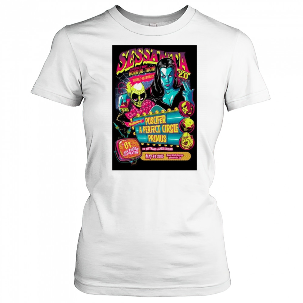 Sessanta V 2.0 Primus Puscifer & A Perfect Circle Ruoff Music Center Noblesville Indiana May 24 2025 t-shirt Women's T-shirt