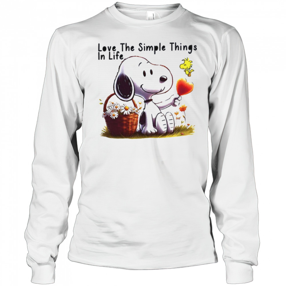 Snoopy love the simple things in life shirt Long Sleeved