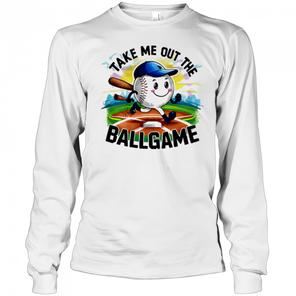 Take Me Out The Ball Game Running Ball Colorful Design shirt Long Sleeved
