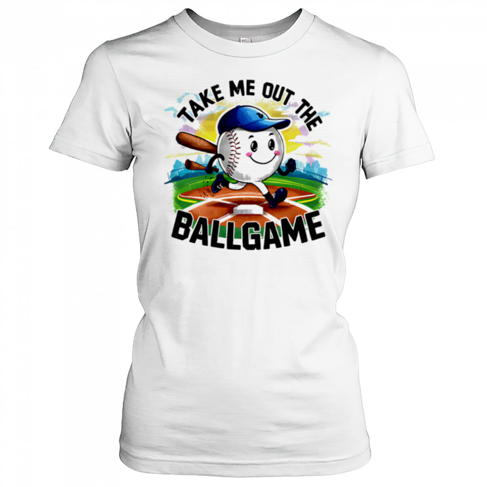 Take Me Out The Ball Game Running Ball Colorful Design shirt Women's T-shirt
