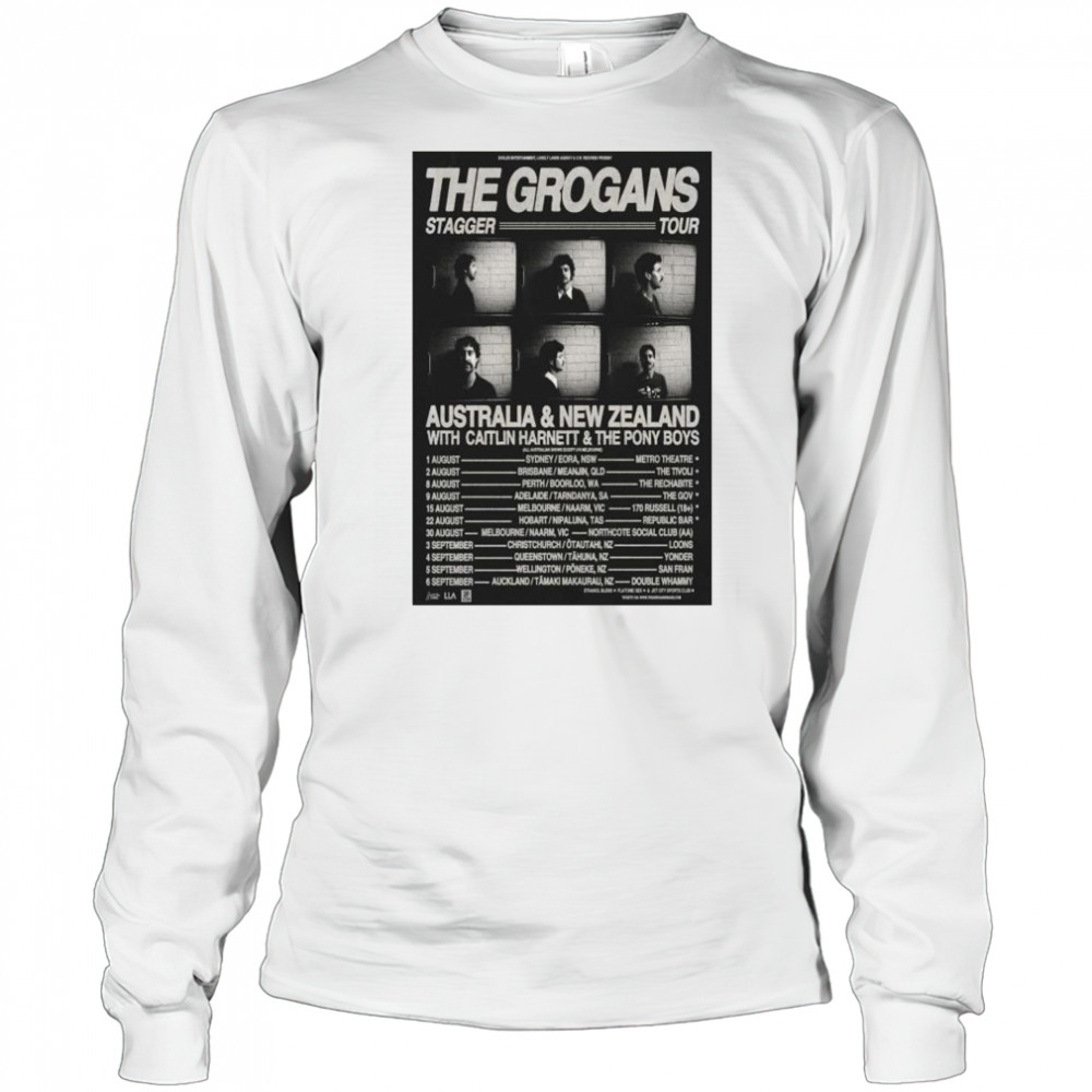 The Grogans Stagger Tour 2025 Australia and New Zealand with Caitlin Harnett and The Pony Boys t-shirt Long Sleeved