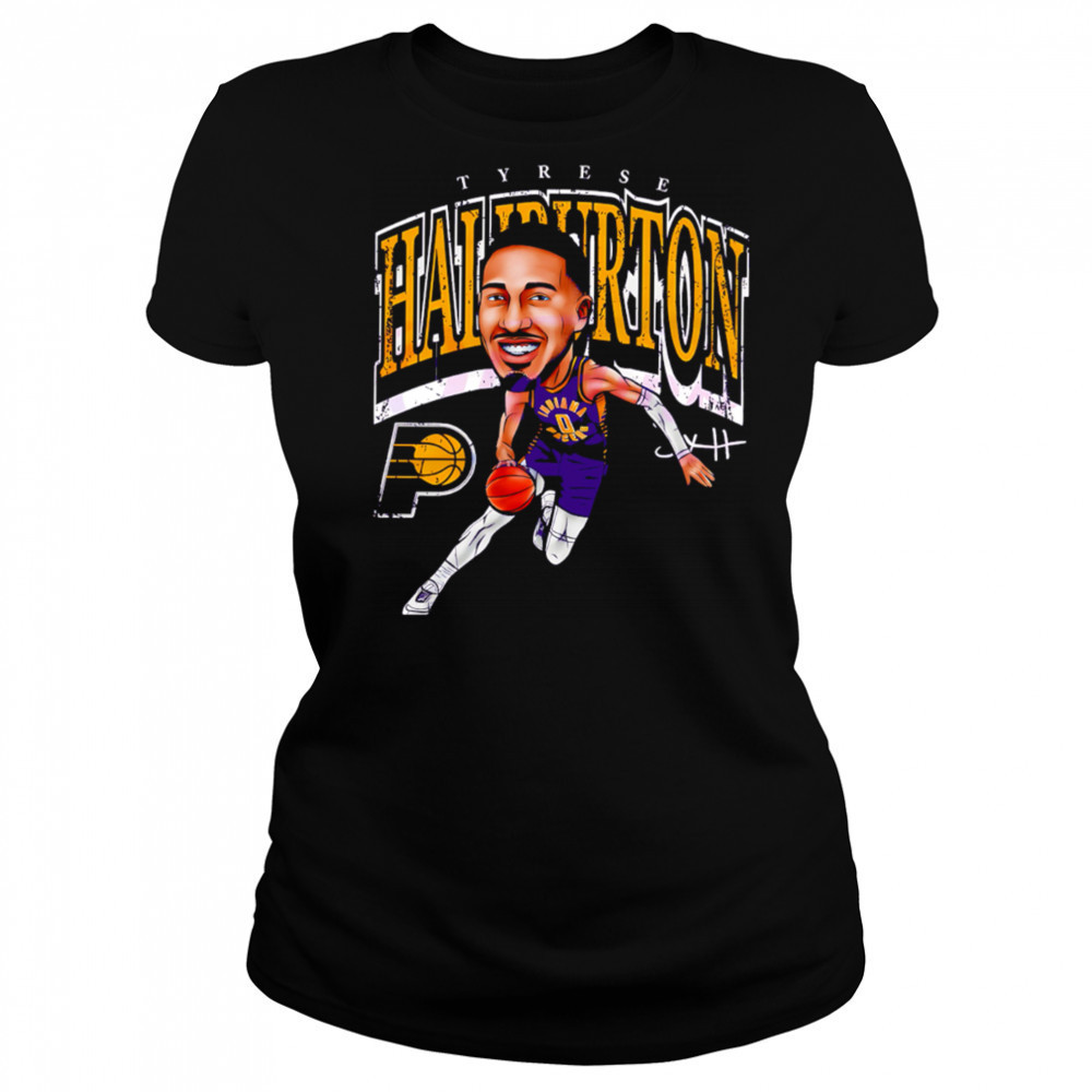 Tyrese Haliburton Indiana Pacers Basketball Cartoon Style funny cartoon shirt Women's T-shirt