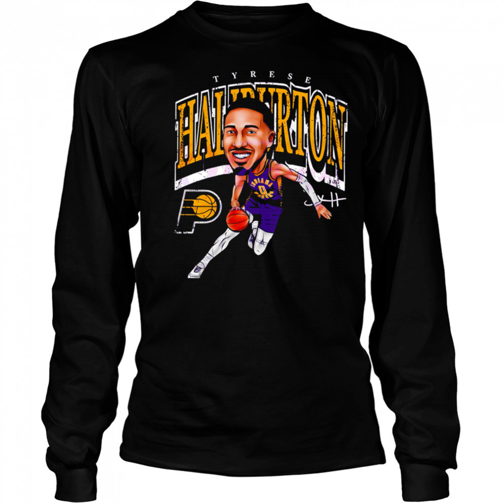 Tyrese Haliburton Indiana Pacers Basketball Cartoon Style funny cartoon shirt Long Sleeved