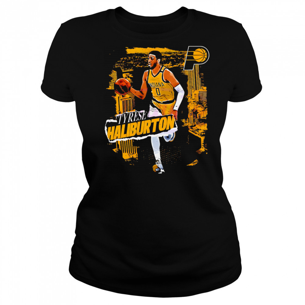 Tyrese Haliburton Indiana Pacers Basketball City Skyline shirt Women's T-shirt