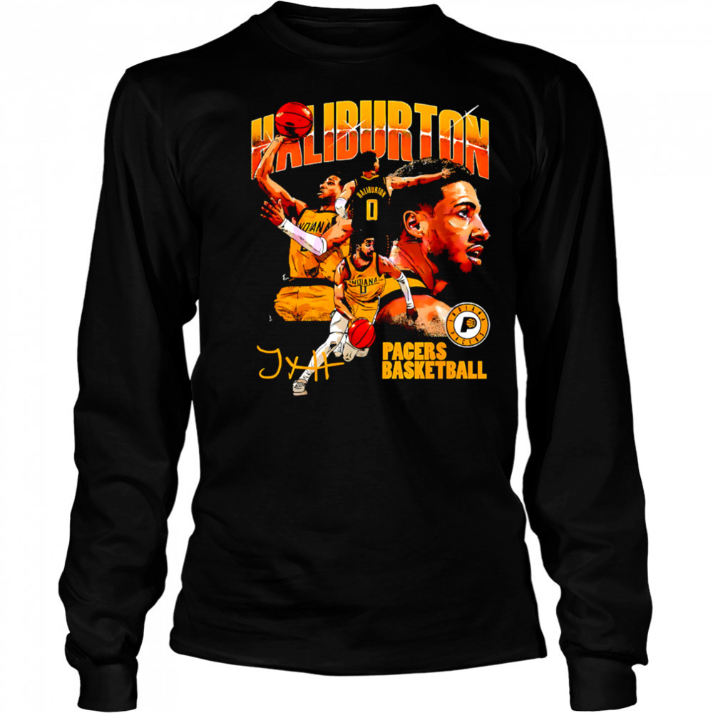 Tyrese Haliburton Indiana Pacers Basketball Collage shirt Long Sleeved