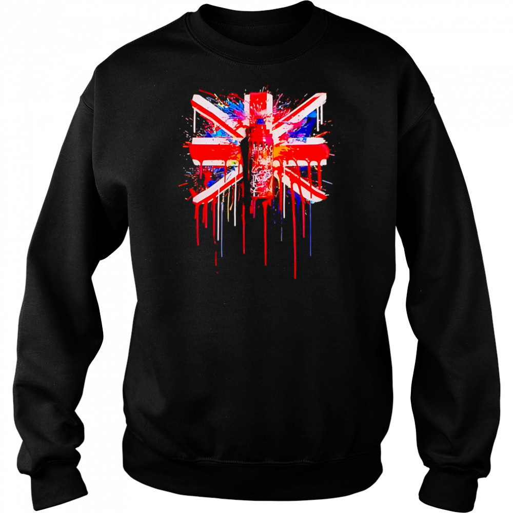 Union Jack Graphic spray paint shirt Hoodie