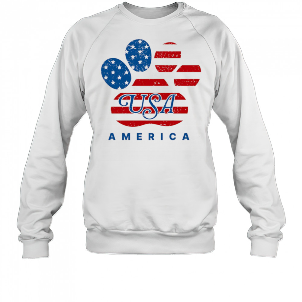 USA America dog footprints shirt Sweatshirt