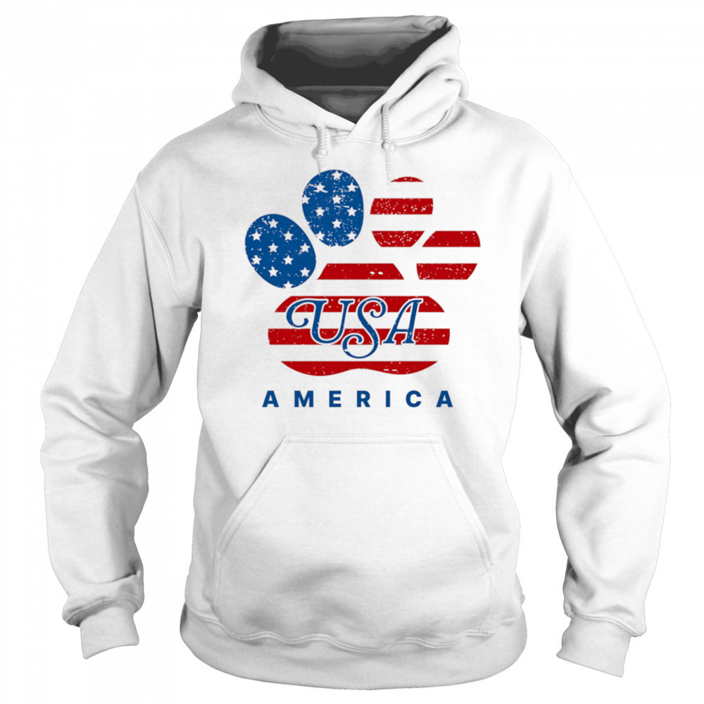 USA America dog footprints shirt Sweatshirt