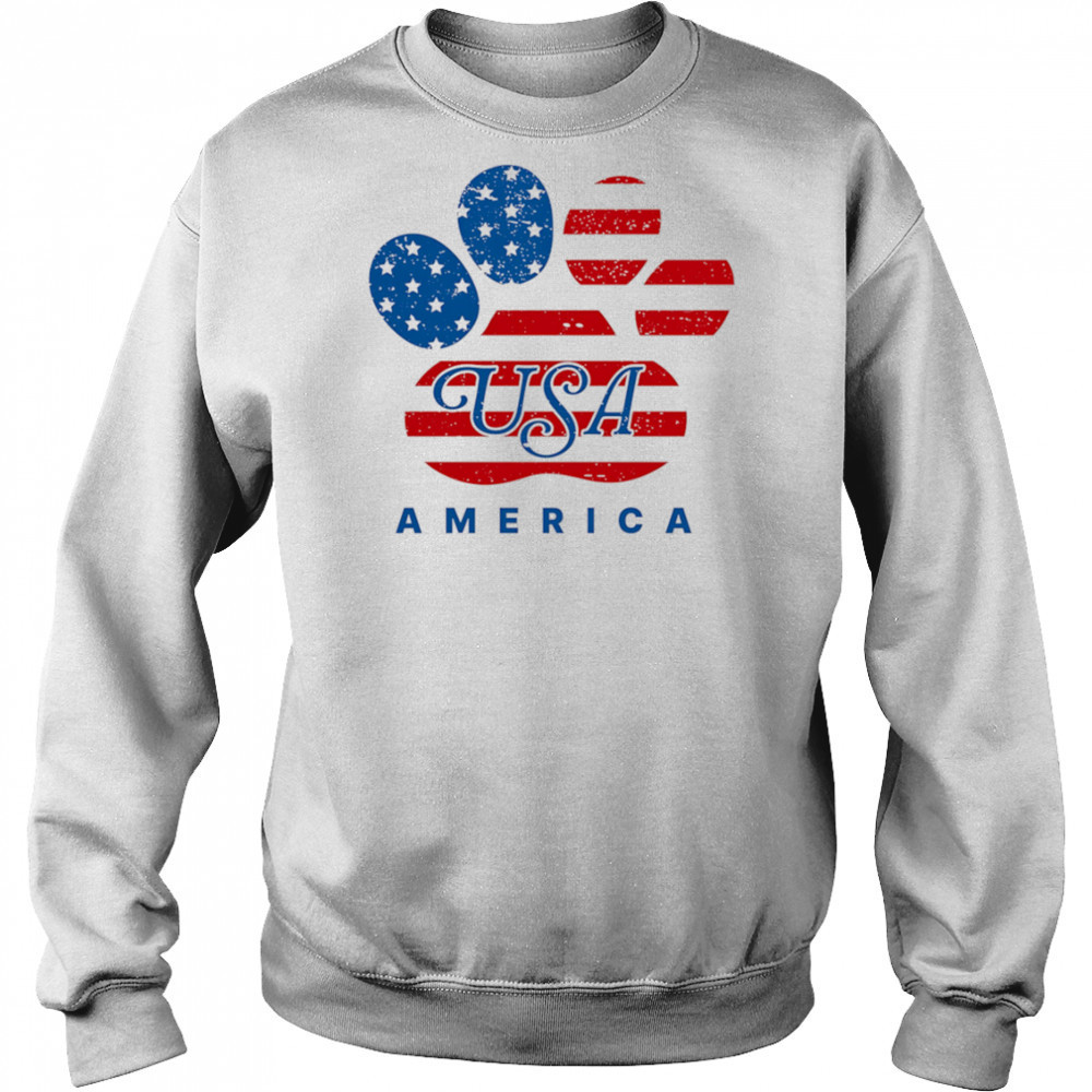 USA America dog footprints shirt Hoodie