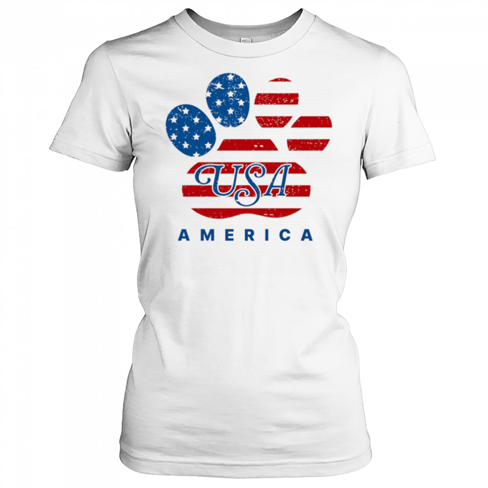 USA America dog footprints shirt Women's T-shirt