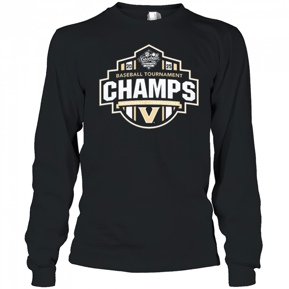 Vanderbilt Commodores SEC Baseball Conference Tournament Champions Locker Room NCAA 2025 t-shirt Long Sleeved
