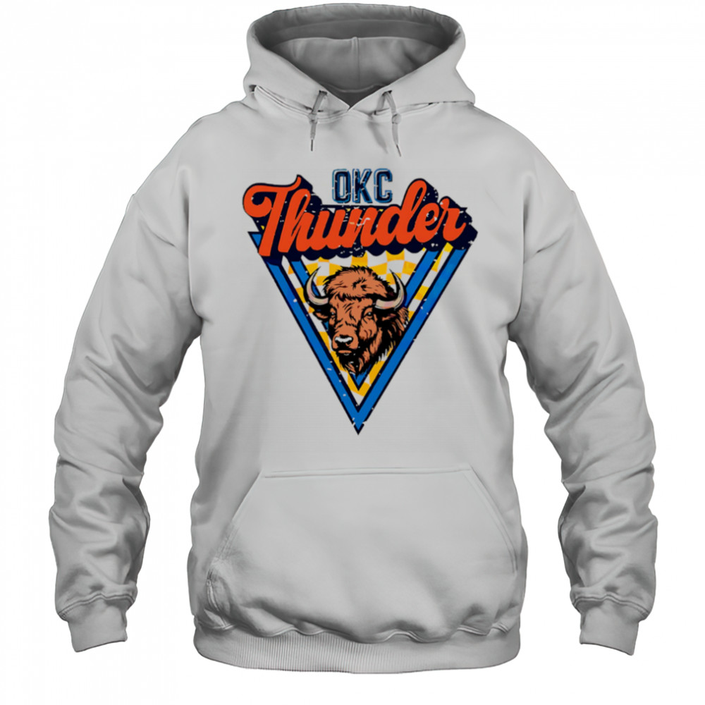 Vintage Oklahoma City Thunder Retro Bison Triangle Basketball shirt Hoodie
