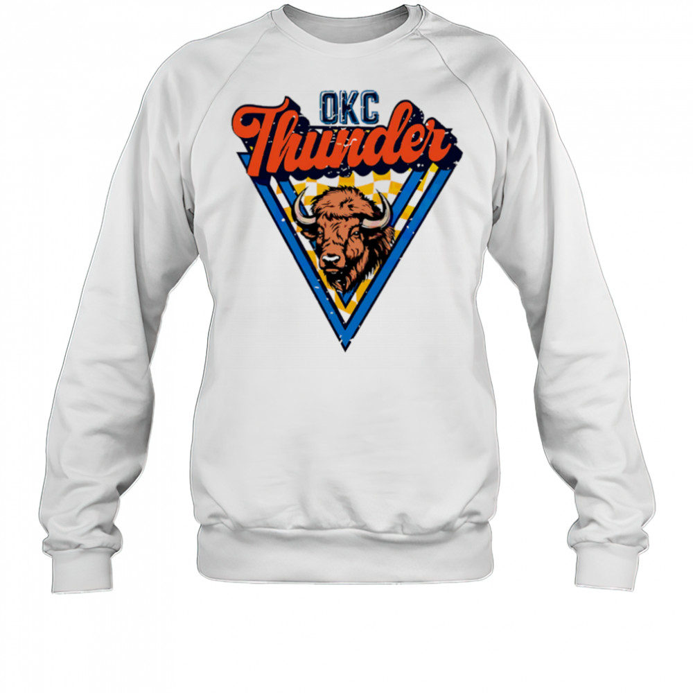 Vintage Oklahoma City Thunder Retro Bison Triangle Basketball shirt Sweatshirt