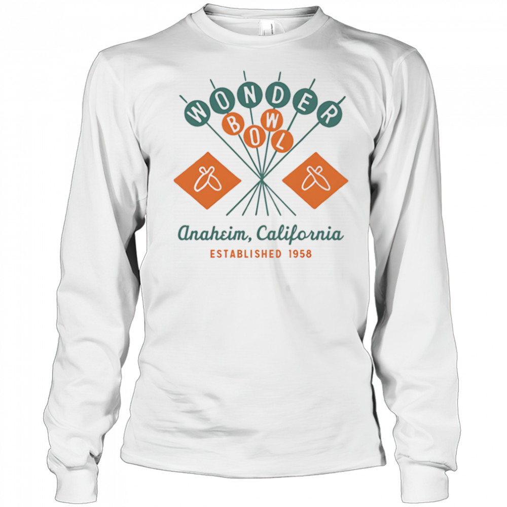 Wonder Bowl Anaheim CA Bowling Alley vintage shirt Long Sleeved