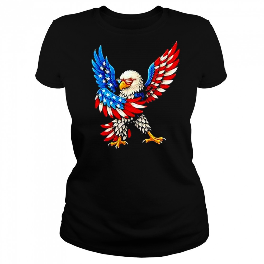 American Flag Usa Dabbing Bald Eagle Patriotic 4th Of July Shirt Women's T-shirt