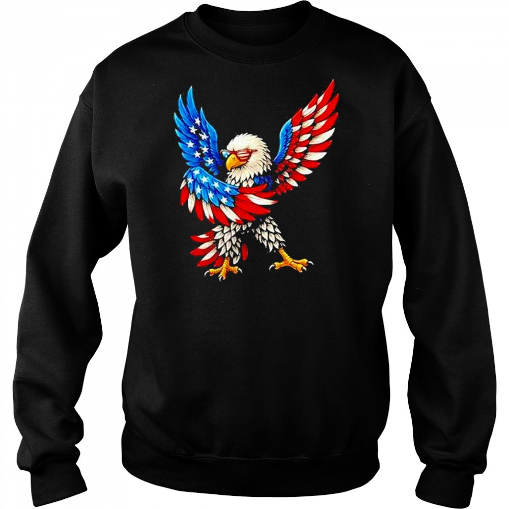 American Flag Usa Dabbing Bald Eagle Patriotic 4th Of July Shirt Hoodie