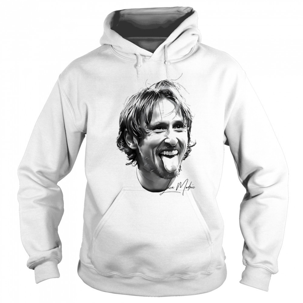 Big Head Luka Modric Real Madrid signature black white shirt Sweatshirt