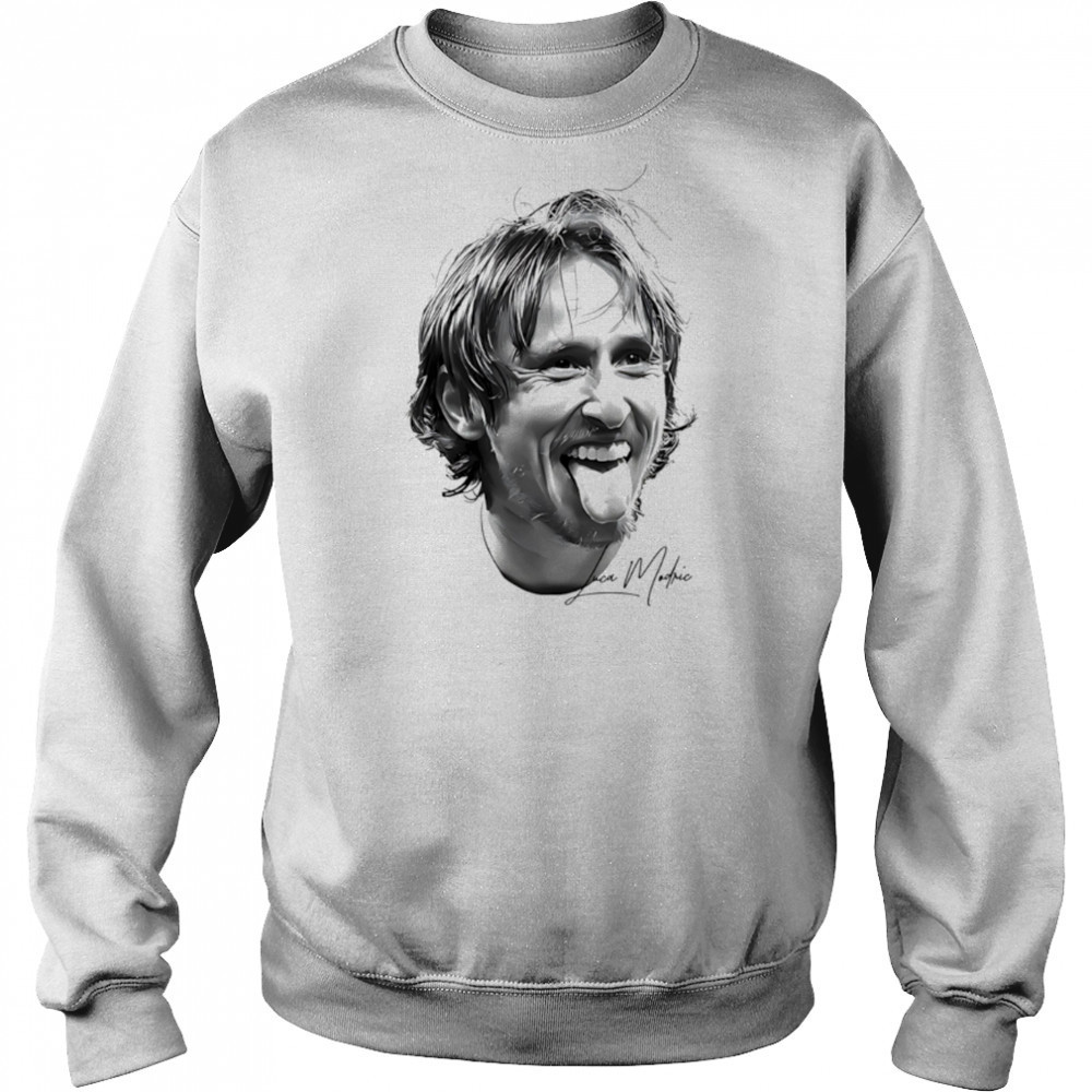Big Head Luka Modric Real Madrid signature black white shirt Hoodie